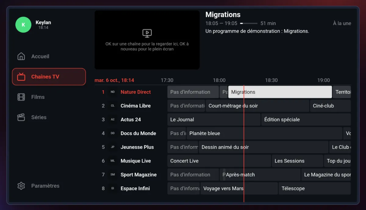 Guide des programmes sur Android TV